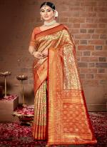 Silk Red Traditional Wear Weaving Saree